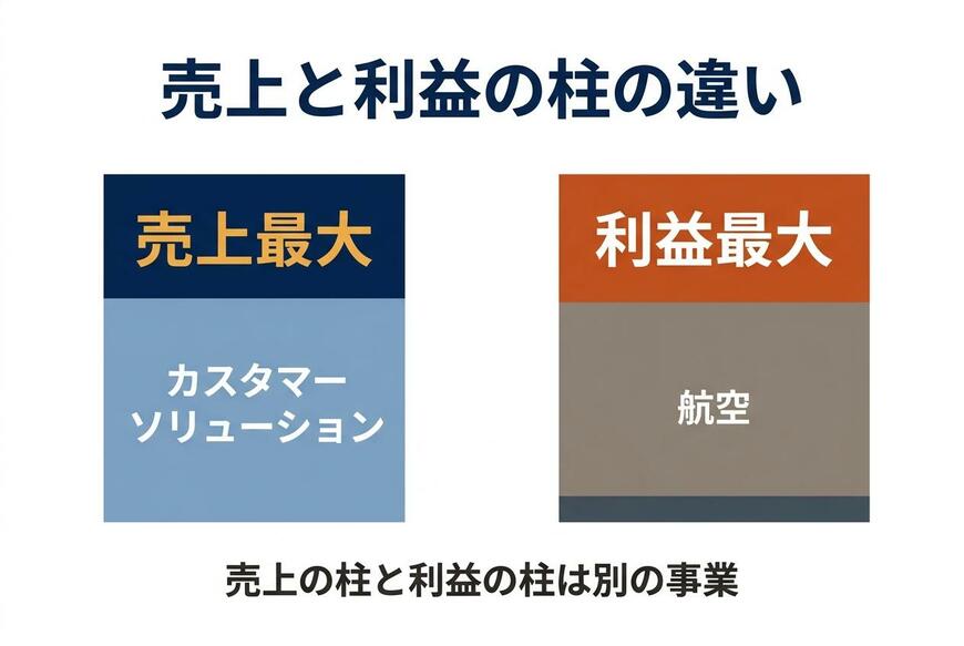 売上と利益の柱の違い