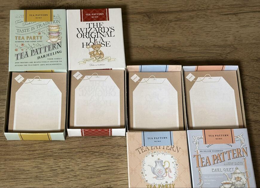 筆者撮影（セリア、箱入りメモ 紅茶柄 100枚）
