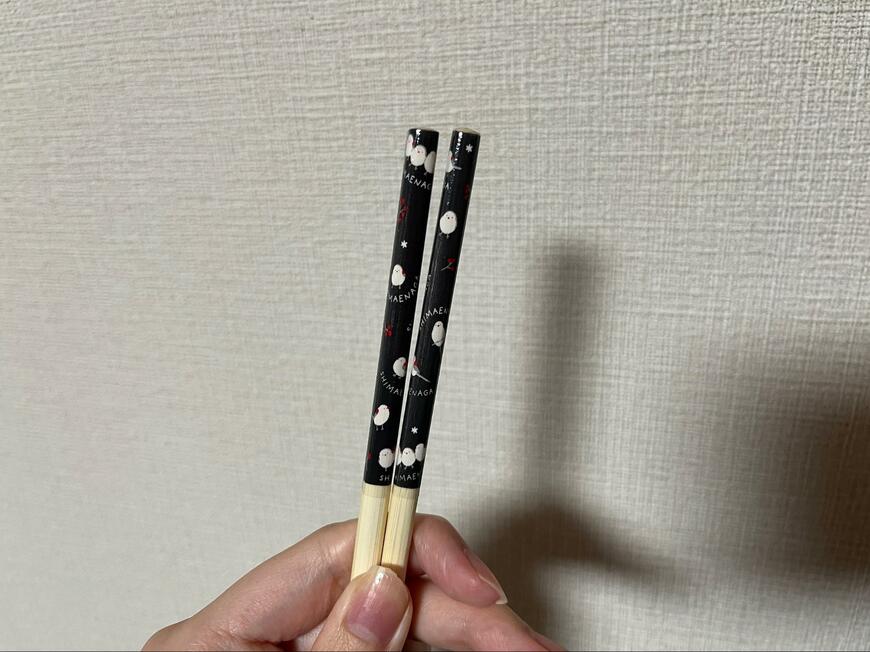 キャンドゥ、竹塗箸5P シマエナガ画像