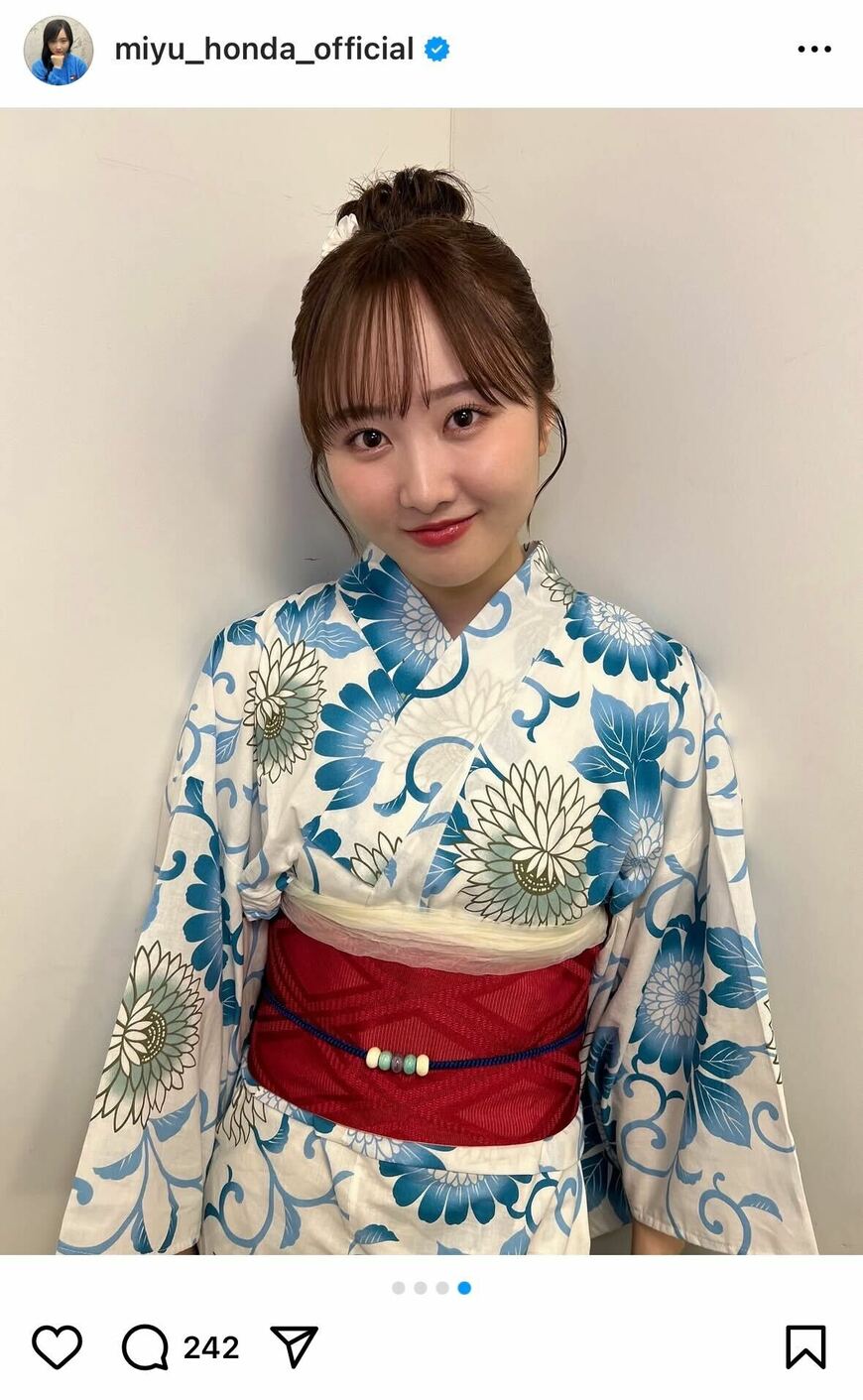 出所:本田望結のInstagram(@miyu_honda_official)参照日:2025年7月8日