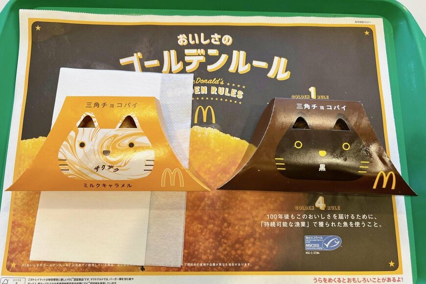 【マクドナルド】三角チョコパイが今年も登場　濃厚になった「黒」と新しいおいしさの「ザクザクミルクキャラメル」