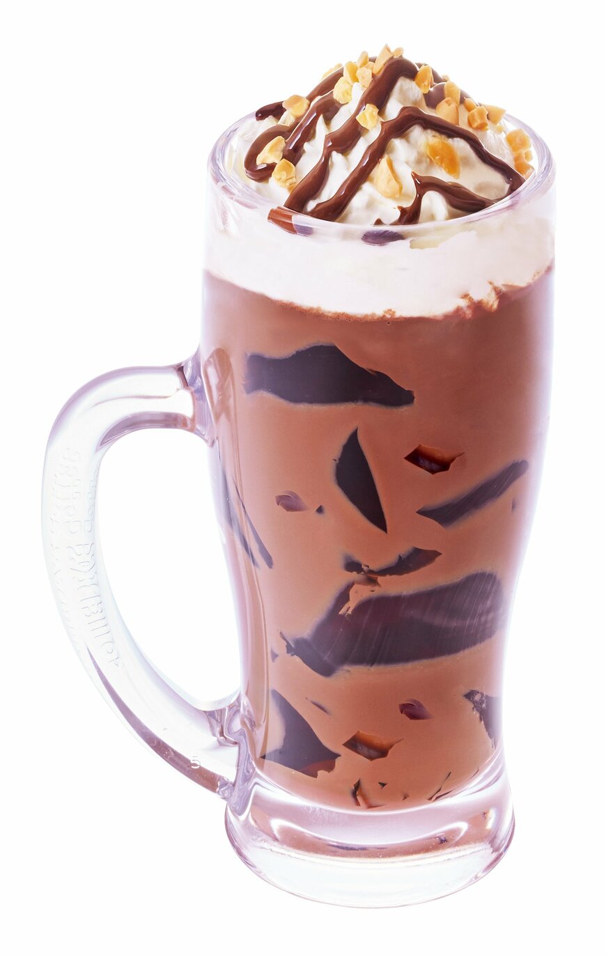 自家製コーヒージェリーに、ガーナチョコレートドリンク