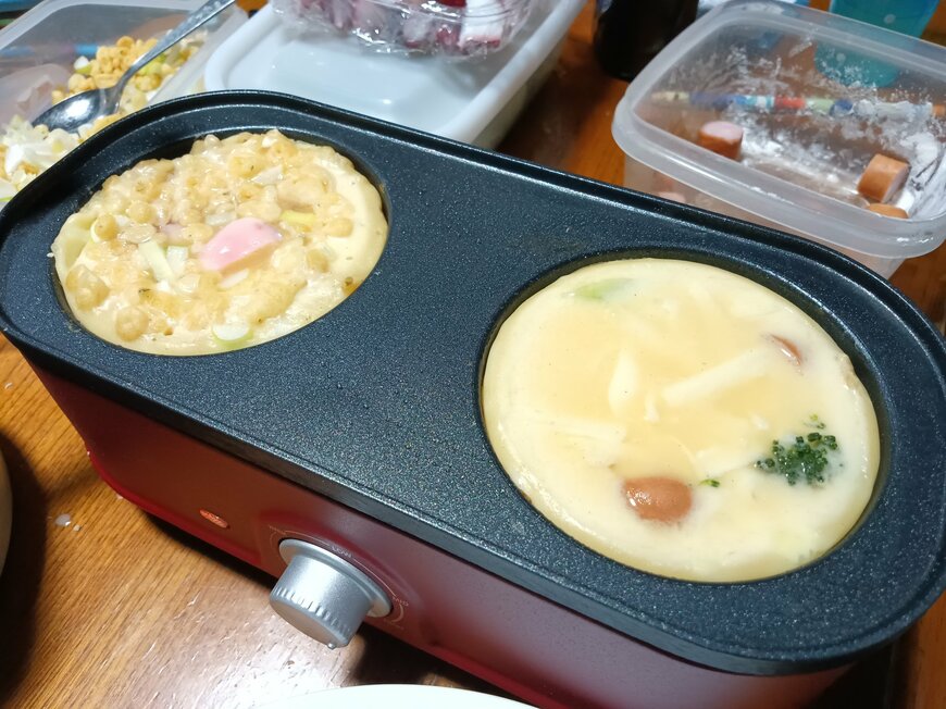 焼いている最中のギガたこ焼き