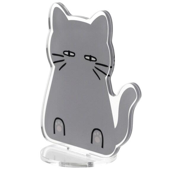 ニトリ公式通販ニトリネット 【デコホーム商品】アクリルスタンド(デコネコ グレー)　画像