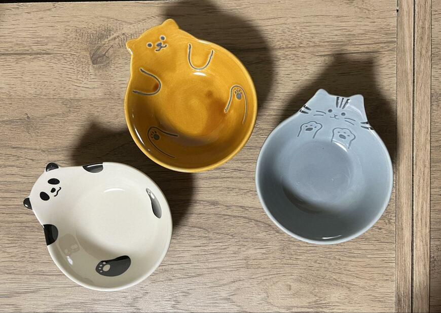 セリア、とんすい アニマル3種、パンダ、猫、くまデザインの商品画像