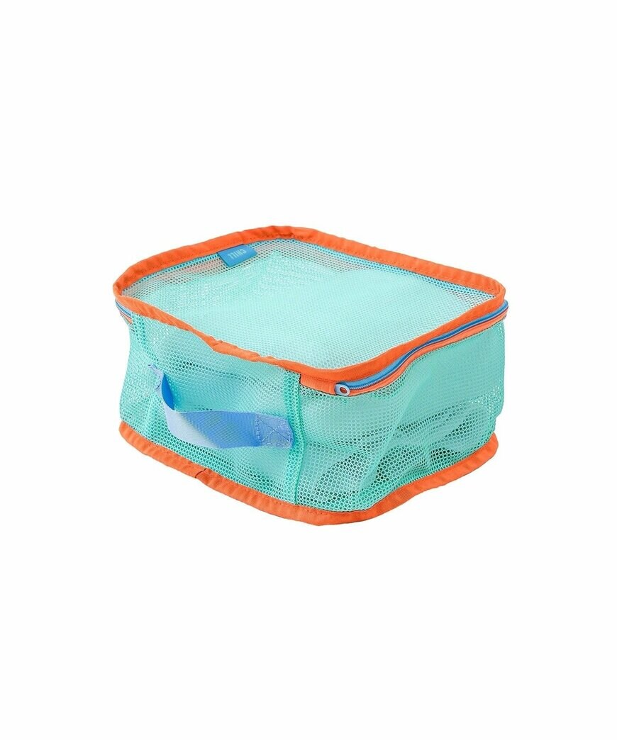 出所：3COINS公式　洗えるトラベル衣類収納マチ有り2枚セット：S・M