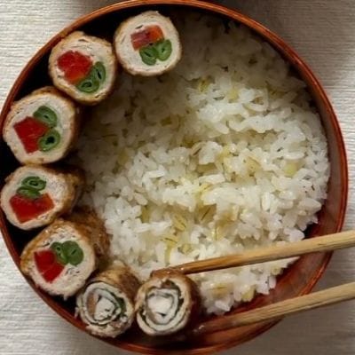 【断面映え】肉巻き弁当で息子＆夫の胃袋をつかむ！お花ゆで卵＆彩り野菜がギュッと詰まった満腹ランチ