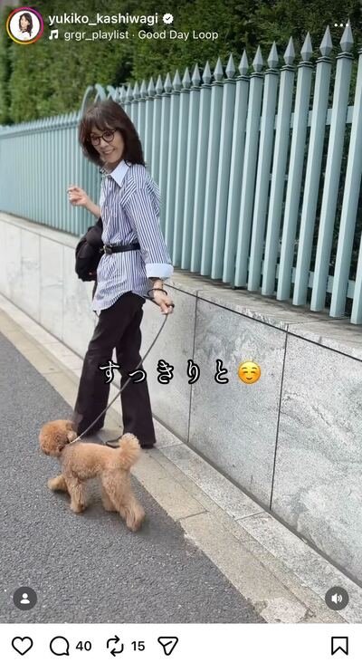 出所：柏木由紀子のInstagram（@yukiko_kashiwagi）参照日：2026年5月22日