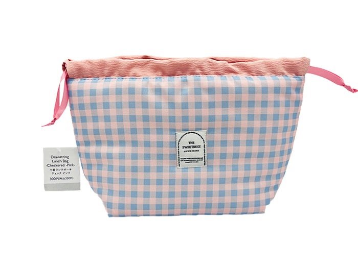 出所：ダイソー公式　巾着ランチポーチ（チェック、PK）