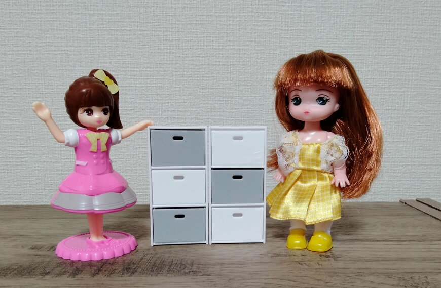 筆者撮影（セリア、ミニチュア 3段カラーボックス）