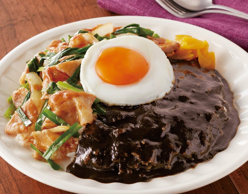 ニラ豚&黒カレーライス