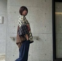 【還暦マダム】推しブランドYellow by TAKAHISA MASUDAのチェックシャツ　ビッグサイズ×デニムのコーデが素敵