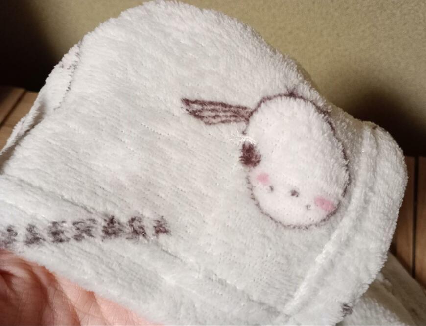 出所：筆者撮影（ダイソー、ひざかけ（サンゴマイヤー、シマエナガ））