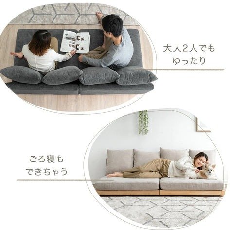 タンスのゲン公式 座面の中まで洗えるソファ/2個セット