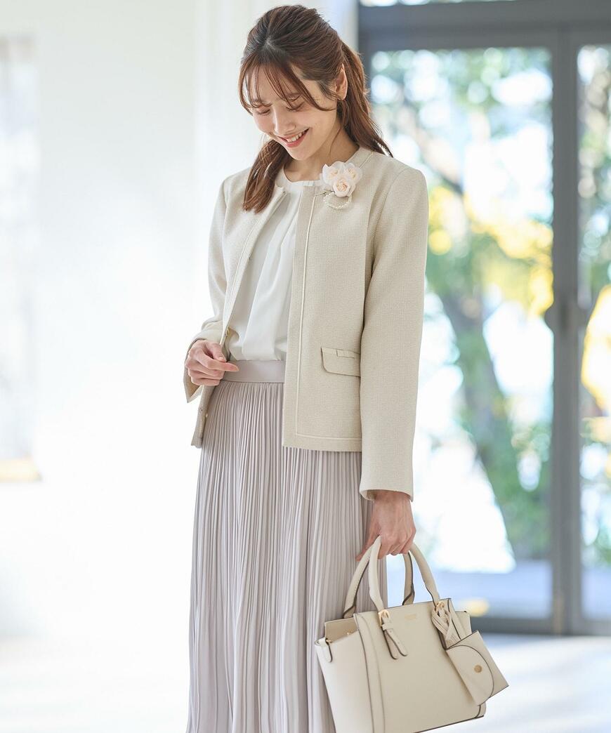 ハニーズ公式オンラインストア リボン使いノーカラージャケット画像