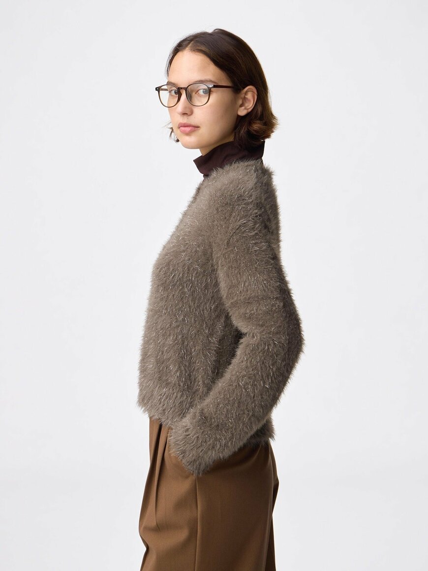 GU公式　シャイニークルーネックカーディガンZ