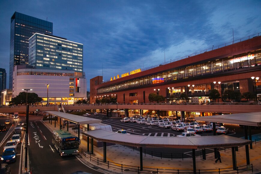 仙台駅前の夜景