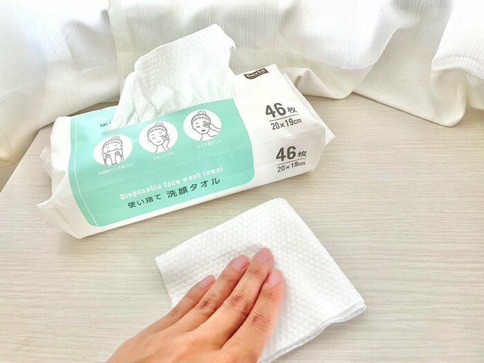 洗顔後の拭き取りに使ったシートは、そのまま洗面台まわりのおそうじに