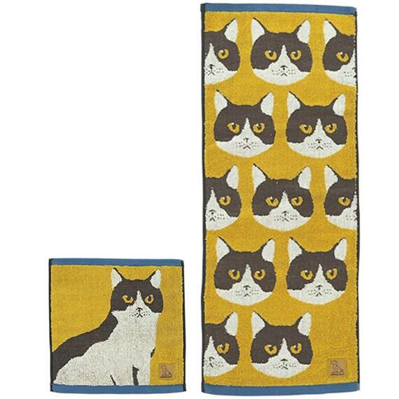 出所：ニトリ公式通販ニトリネット キャリータオル＆スキニータオル 2点セット (白黒猫)