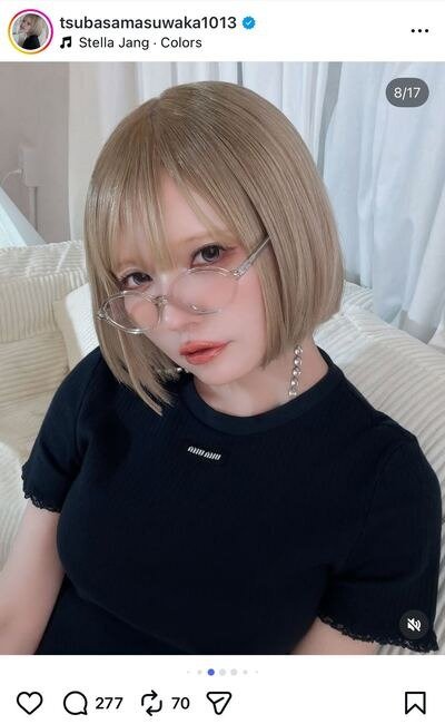 出所：益若つばさのInstagram（@tsubasamasuwaka1013）参照日：2026年3月10日