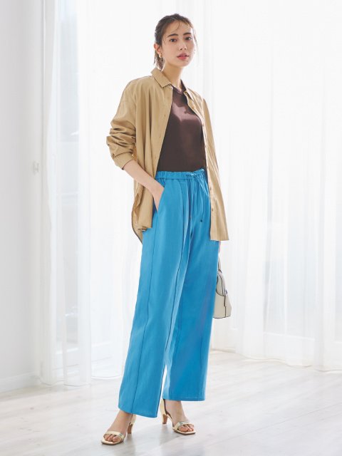 出所：GU公式ファッション通販サイト リネンブレンドプルオンパンツ(丈標準70.0～74.0cm)(セットアップ可能)