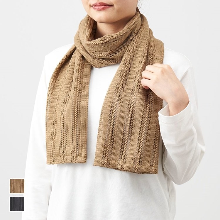 ボレロにもなる3WAY縞レースストール