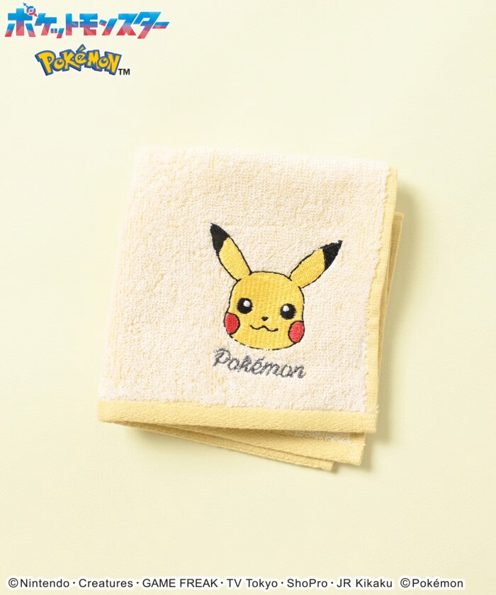 ハンドタオル1/6ほどの大きさでかわいいポケモンの刺繍がしてあります