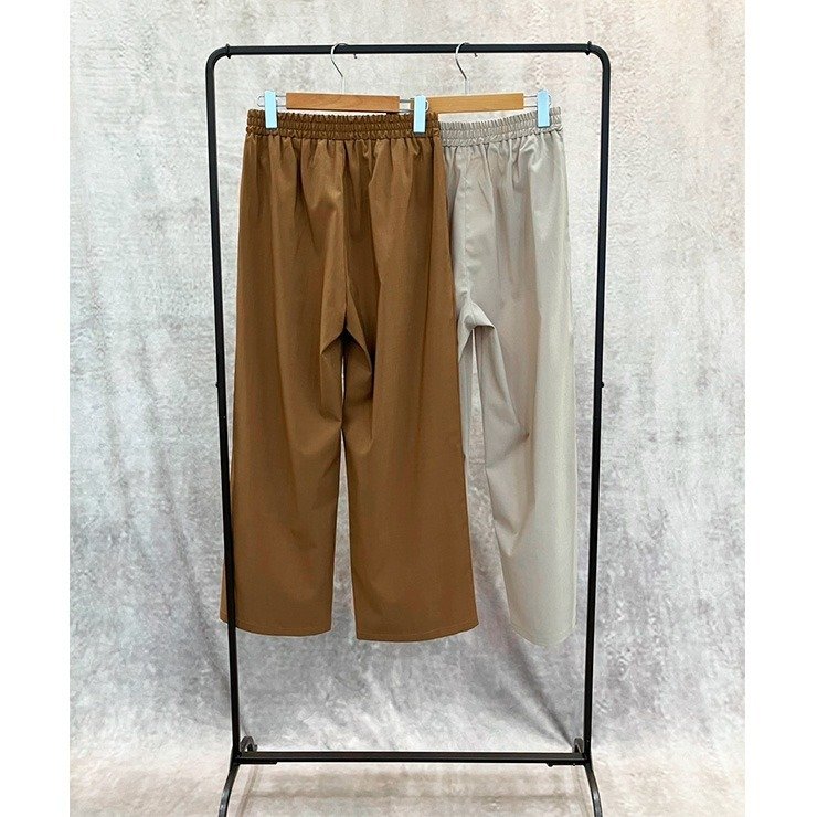 出所：しまむら公式　レディース　麻調ウエストタックイージーパンツ（choco）