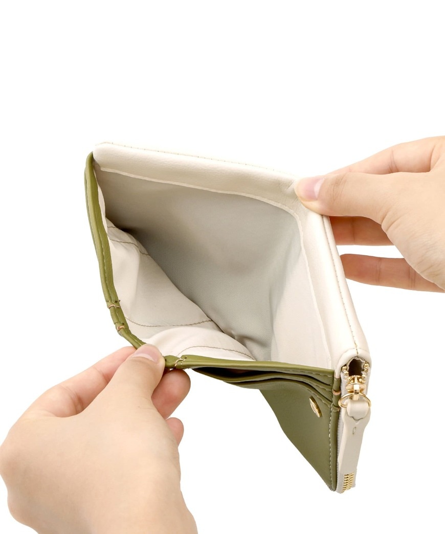 バイカラー二つ折りウォレット