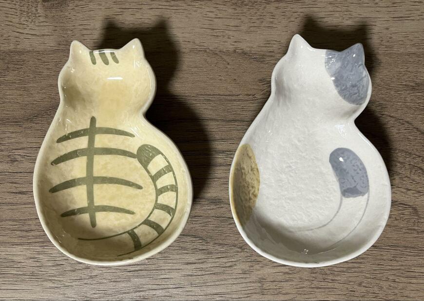 筆者撮影(セリア、ボウル ダイカットおうちねこ・プレート)