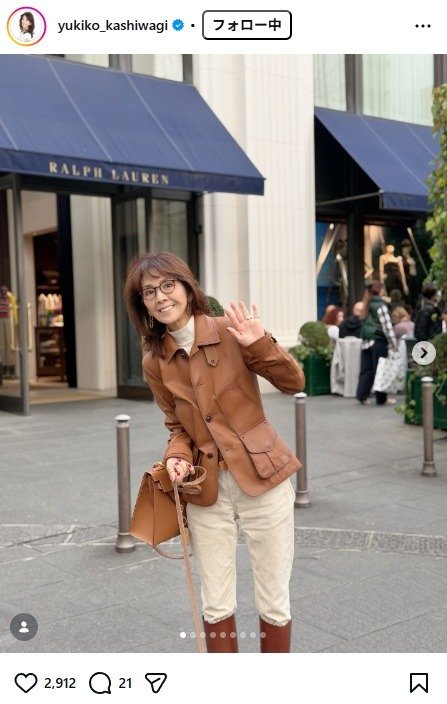 出所：柏木由紀子のInstagram（＠yukiko_kashiwagi） 参照日：2026年3月26日