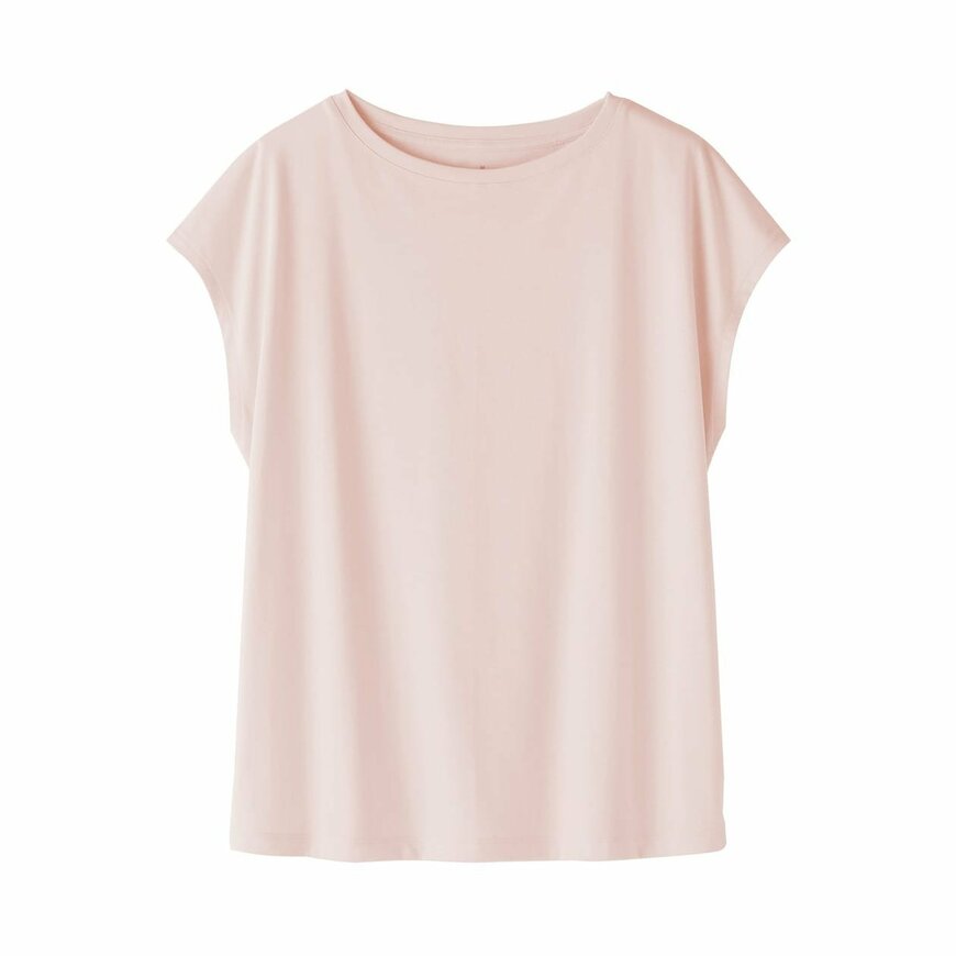 無印良品公式　婦人　天竺編みフレンチスリーブＴシャツ（ライトピンク）