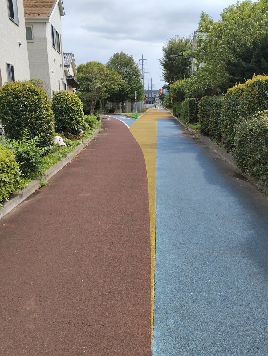 分岐点がある緑道