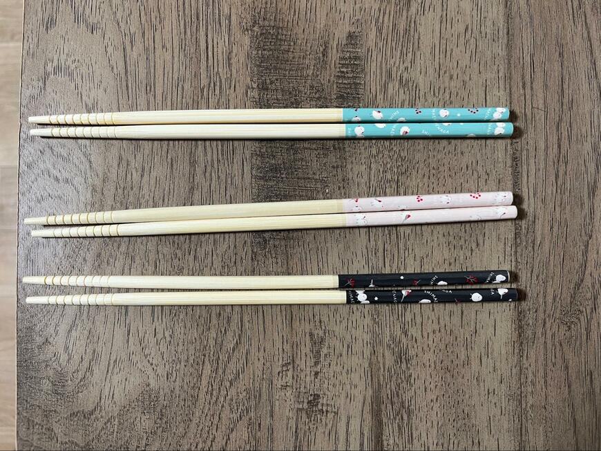 キャンドゥ、竹塗箸5P シマエナガ画像