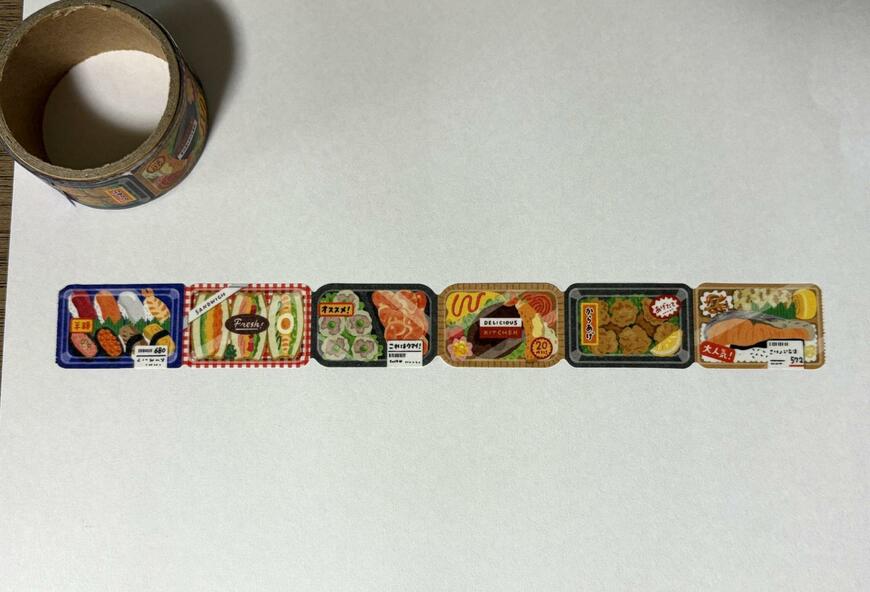 筆者撮影（キャンドゥ、マスキングテープ20mm　フード&アイテム）