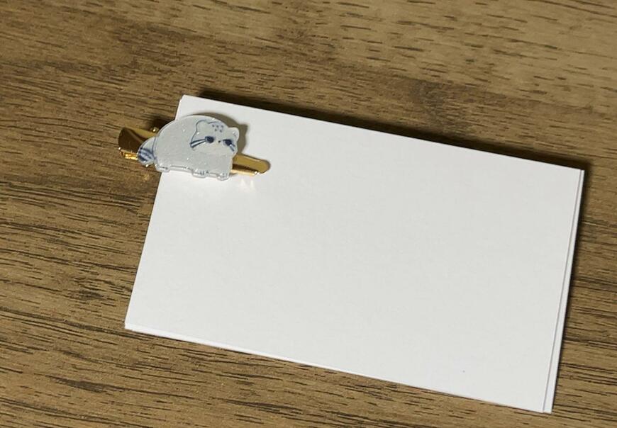 筆者撮影（セリア、4996 クリップ プレートラメ ねこ科のいきもの 2P）