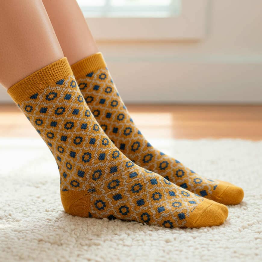 出所：ワークマン公式　レディースシティメリノジャカードソックス 先丸1足