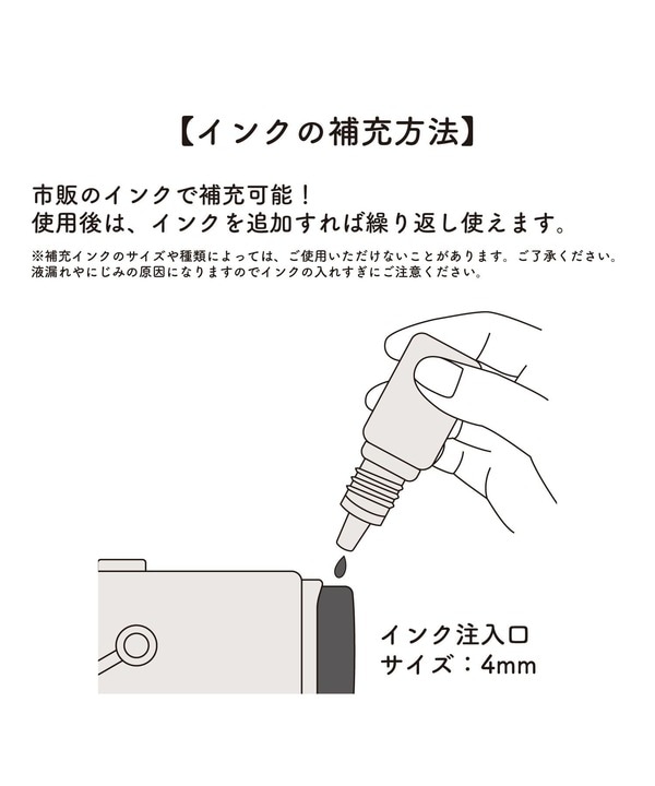 市販のインクを使って充填、繰り返し使える