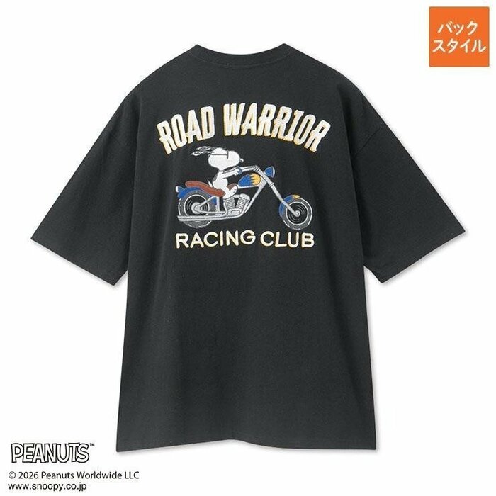バイクに跨るスヌーピーを「たたみ刺しゅう」で表現