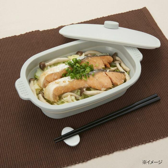 レンジで楽チン シリコンスチーマー 角型 グレー