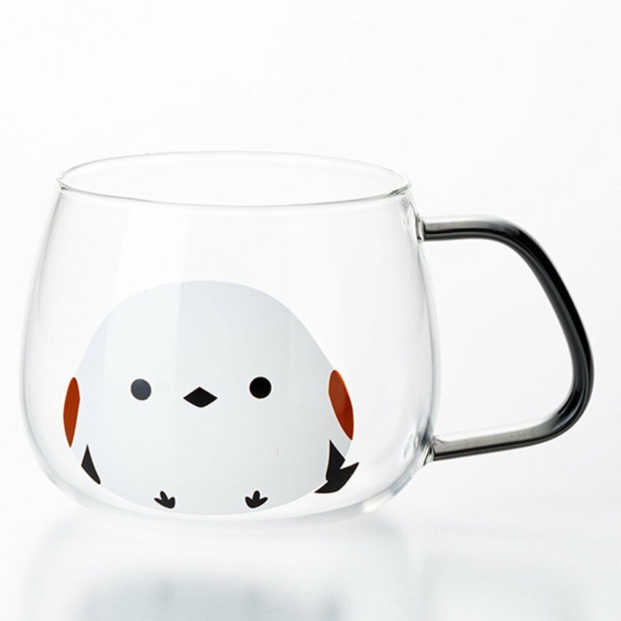 出所：ニトリ公式　【デコホーム商品】耐熱ガラスマグ（シマエナガ DN04）