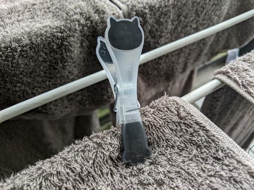 筆者撮影（セリア　ラバー付ピンチ キャット 6P）