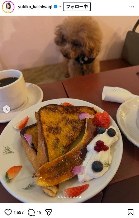 出所：柏木由紀子のInstagram（＠yukiko_kashiwagi）　参照日：2026年3月17日