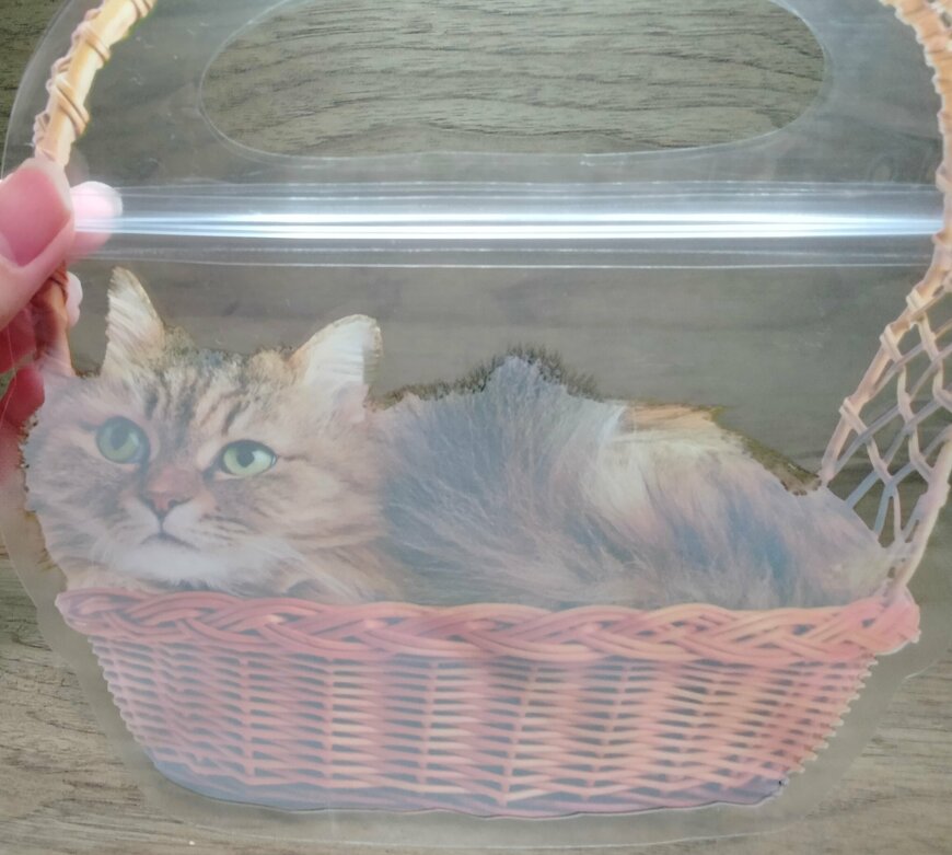 筆者撮影（セリア、持ち手付ギフトバッグ3P 猫）