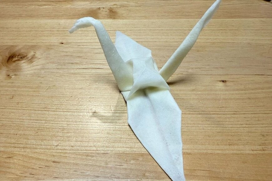 余った「春巻きの皮」で折った鶴に思わず目を疑う　焼き上がった状態に「もはや芸術品」