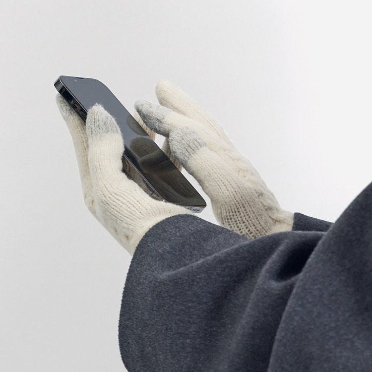 スマホ対応クロス編手袋