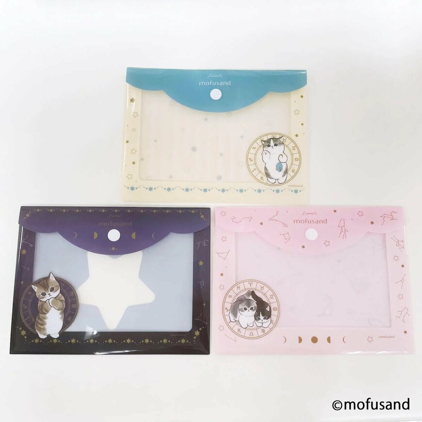 ワッツ公式 mofusand ボタン付きA6クリアファイル(横型)