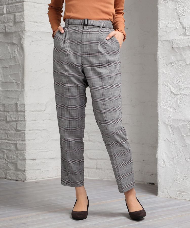 出所：ハニーズ公式通販・チェックテーパードパンツ