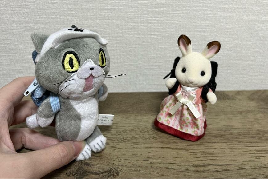 セリア、ぬいぐるみ小物 アニマルリュック デニム商品使用例画像