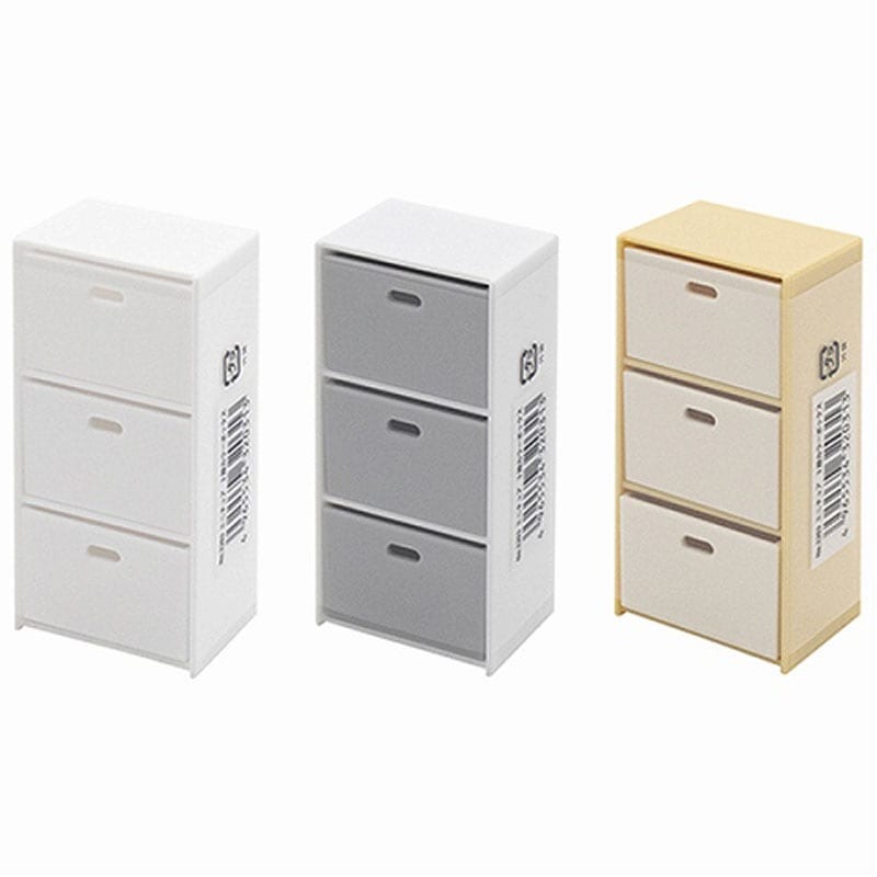 キャンドゥ公式　ミニチュア　3段カラーボックス　画像